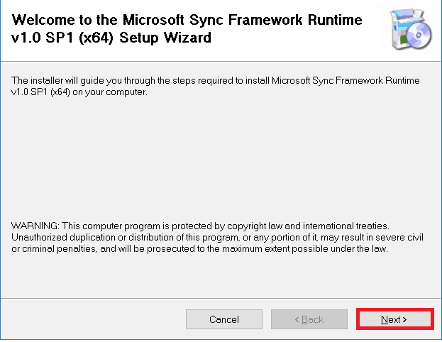 microsoft sync framework runtime v1.0 sp1