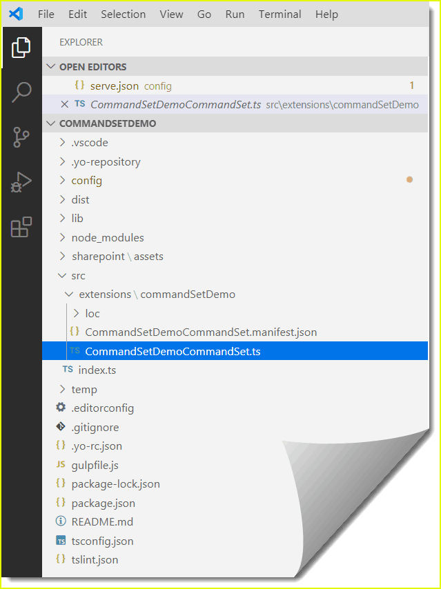 sharepoint framework listview command set extension