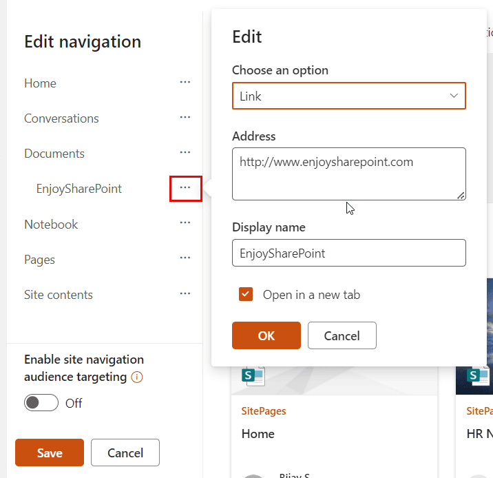 sharepoint left navigation menu customization