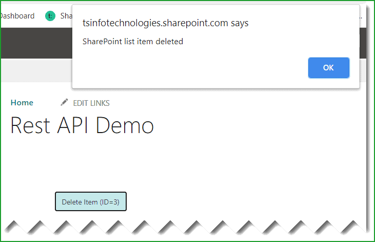 sharepoint rest api delete list item