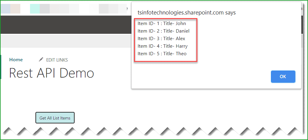 SharePoint rest api get all list items