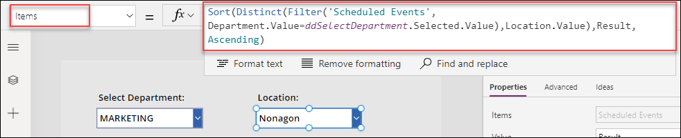 Sort distinct filter in PowerApps