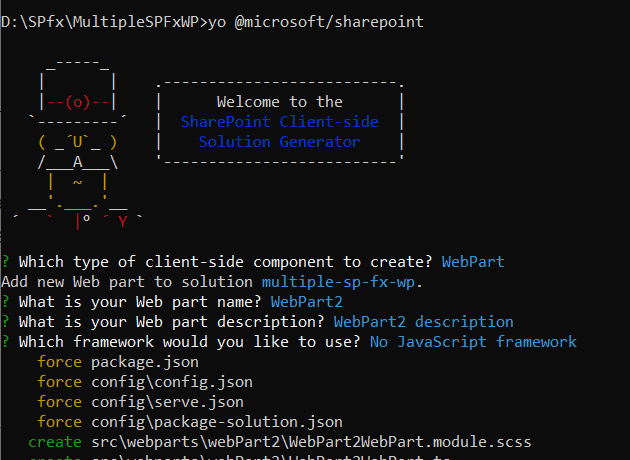 spfx solution add new web parts