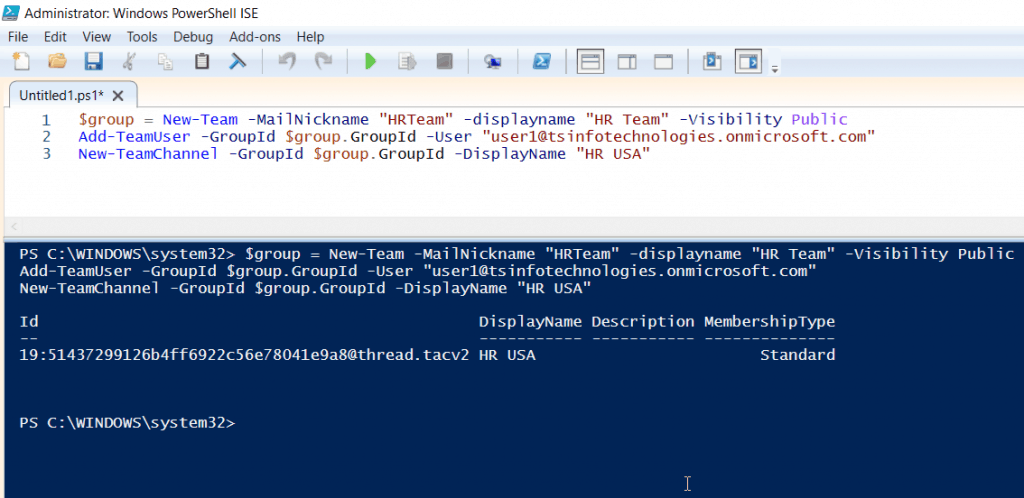 teams powershell connect