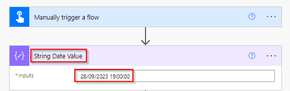 The DateTime String must match ISO 8601 format in Power Automate