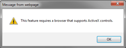 this feature requires a browser that supports activex controls