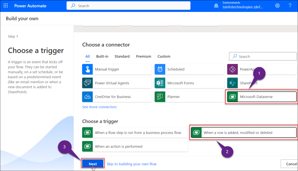 Translate text in dataverse table using flow