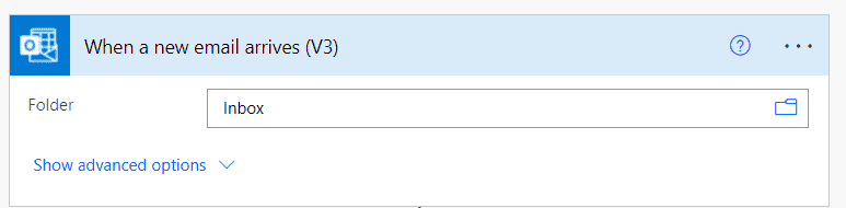 Trigger the flow when a new email arrives in the Outlook 