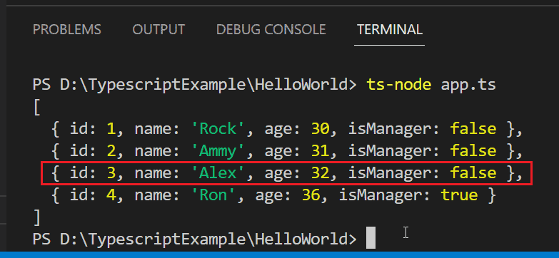 Typescript array find and update