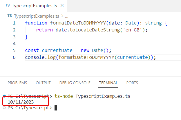 typescript convert date to string format dd/mm/yyyy