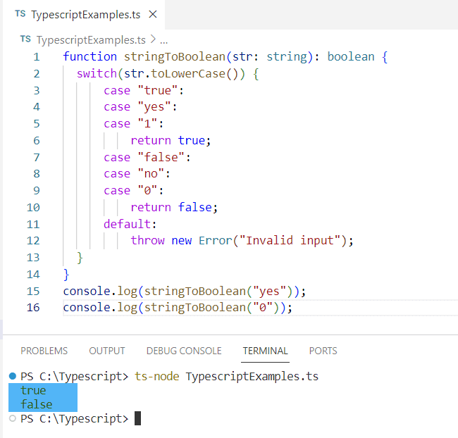 typescript convert string to boolean