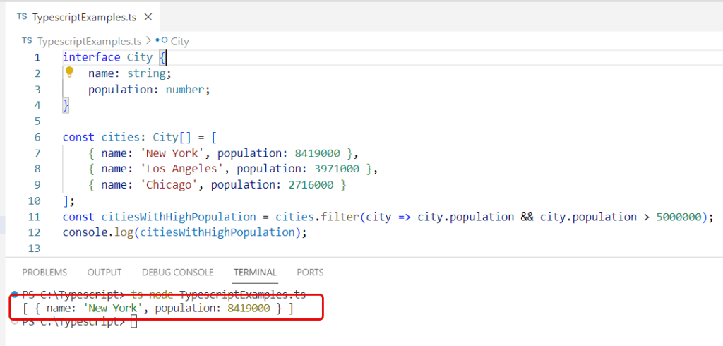 typescript filter array of objects by property value