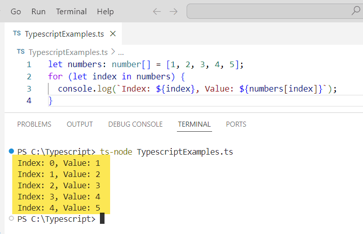 TypeScript for Loop with Examples