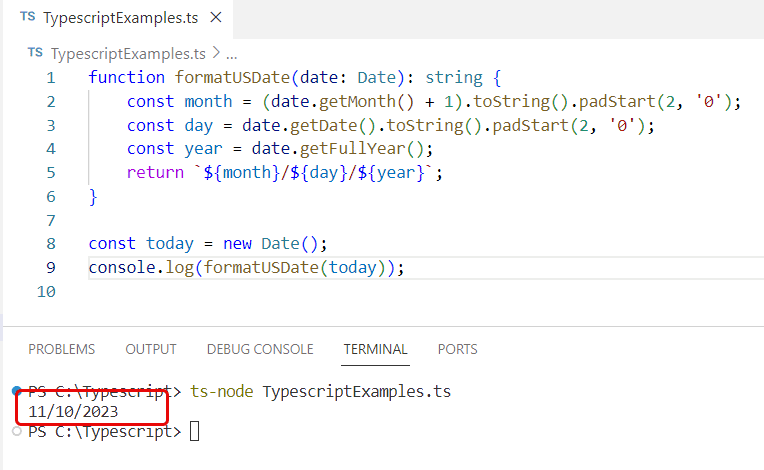 typescript format date mm/dd/yyyy