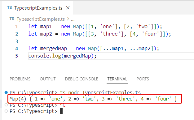 typescript merge maps