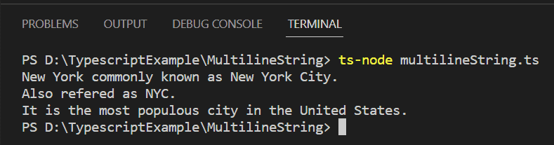 Typescript Multiline String using array & join()