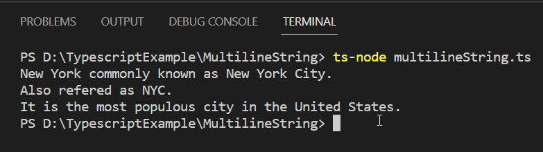 Typescript Multiline String using the plus operator