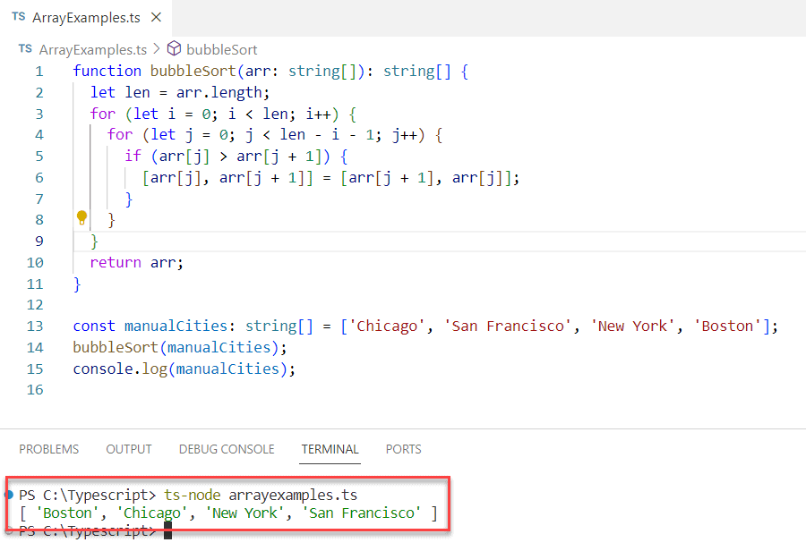 TypeScript Sort Array Alphabetically