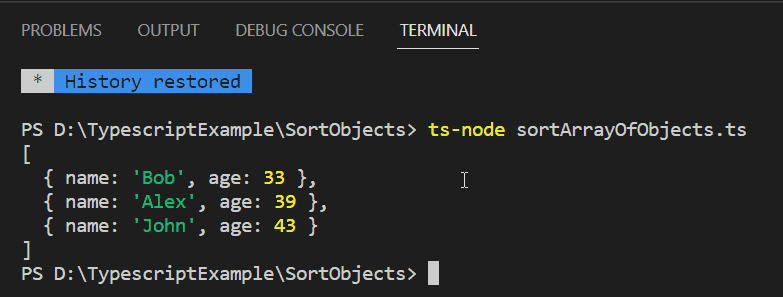 Typescript sort array of objects by number