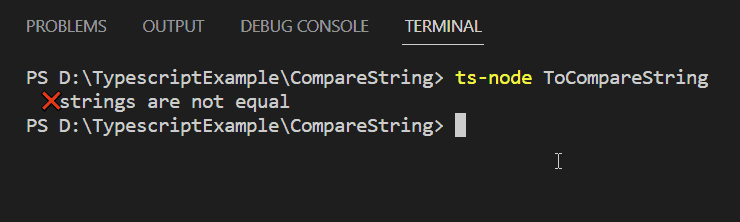 TypeScript string compare not equal