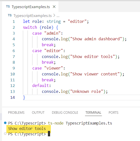 Typescript Switch Case Real-World Examples