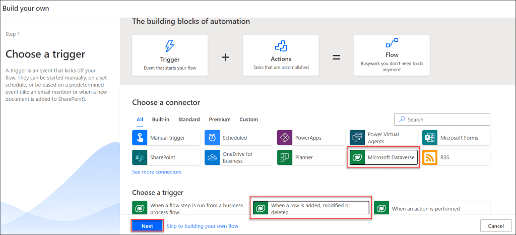 Update a Dataverse row using Power Automate