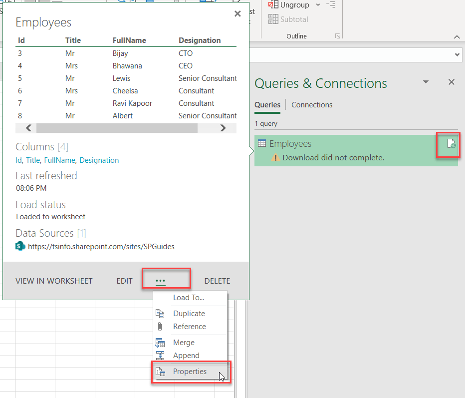 update excel from sharepoint list automatically