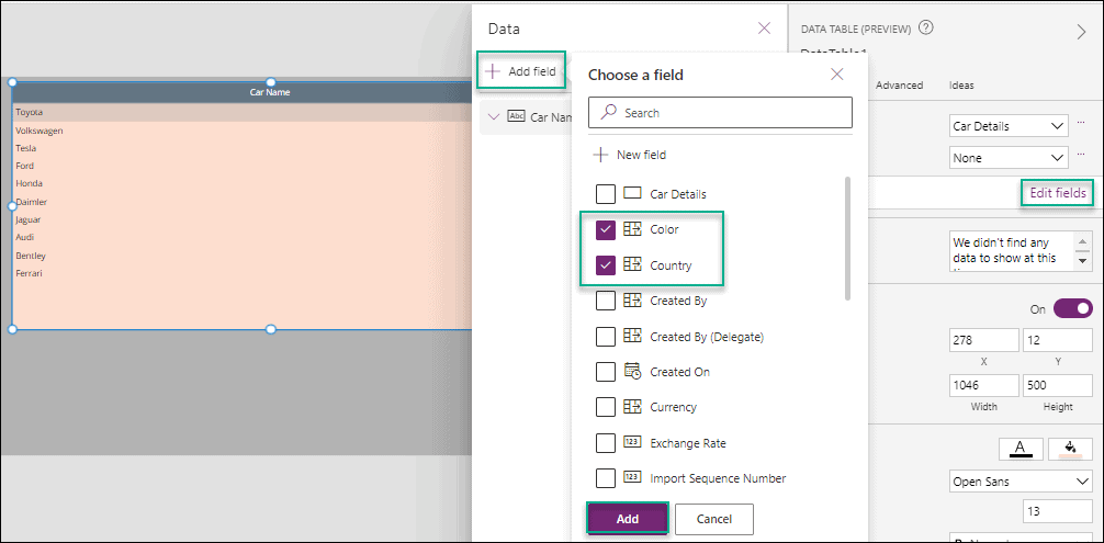 Use Dataverse View in PowerApps