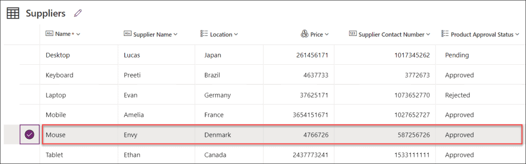 Use Power Automate to update a Dataverse row