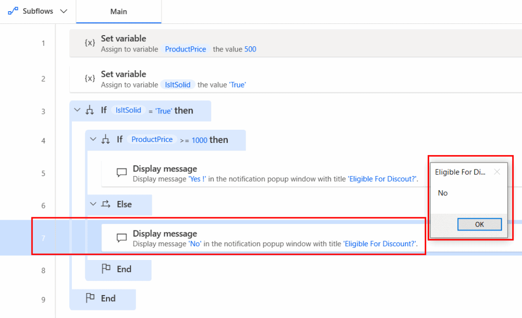 Using of Conditionals in Microsoft Power Automate Desktop