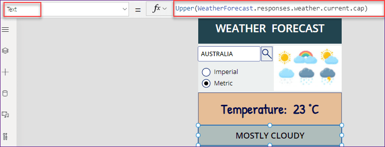 Weather in Power Apps